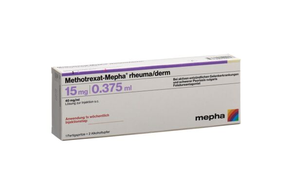 Methotrexat-Mepha rheuma/derm sol inj 15 mg/0.375ml ser pré