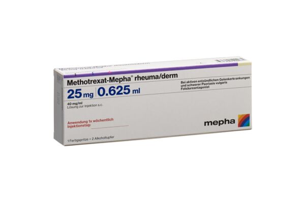 Methotrexat-Mepha rheuma/derm sol inj 25 mg/0.625ml ser pré