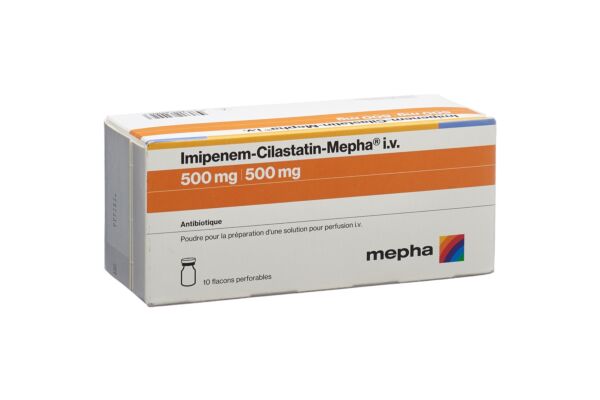 Imipenem-Cilastatin-Mepha subst sèche 500/500mg pour solution pour perfusion flac 10 pce