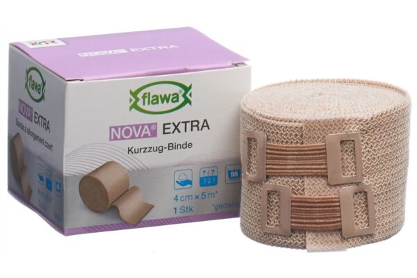 Flawa Nova Extra Kurzzugbinde 4cmx5m hautfarbig