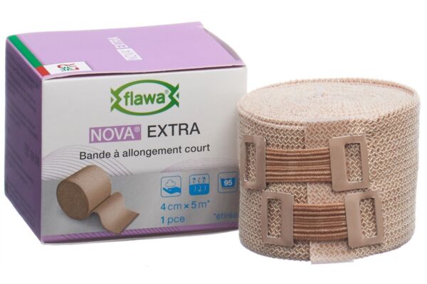 Flawa Nova Extra Kurzzugbinde 4cmx5m hautfarbig