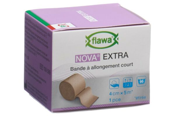 Flawa Nova Extra Kurzzugbinde 4cmx5m hautfarbig