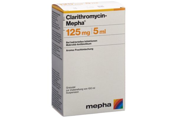 Clarithromycin-Mepha Gran 125 mg/5ml zur Herstellung einer Suspension zum Einnehmen Fl 100 ml