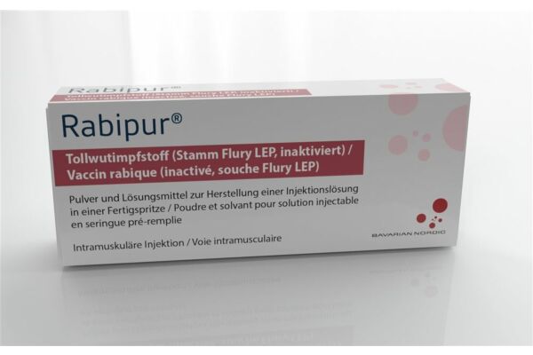 Rabipur Tollwut Impfstoff mit Solvens (Fertigspritze ohne Nadel und 2 separate Nadeln) 1 ml