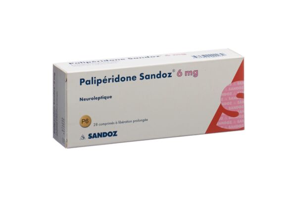 Palipéridone Sandoz cpr ret 6 mg 28 pce