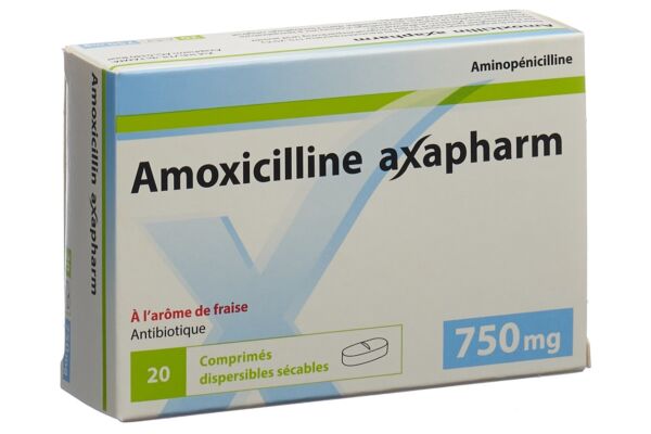 Amoxicilline axapharm cpr disp 750 mg 20 pce