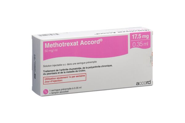 Methotrexat Accord sol inj 17.5 mg/0.35ml seringue préremplie 0.35 ml