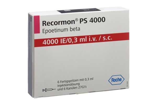 Recormon PS sol inj 4000 UI/0.3ml avec système de sécurité de protecion de l’aiguille ser pré 6 pce