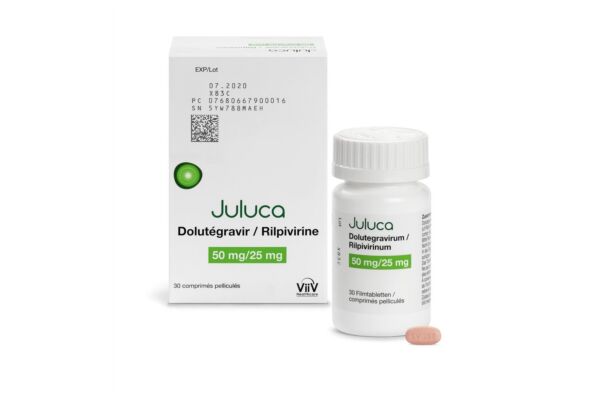 Juluca cpr pell 50/25 mg bte 30 pce