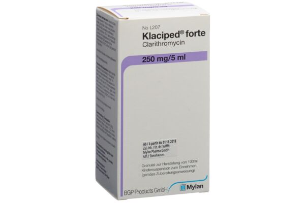 Klaciped Forte gran 250 mg/5ml pour la préparation d'une suspension pédiatrique orale fl 100 ml