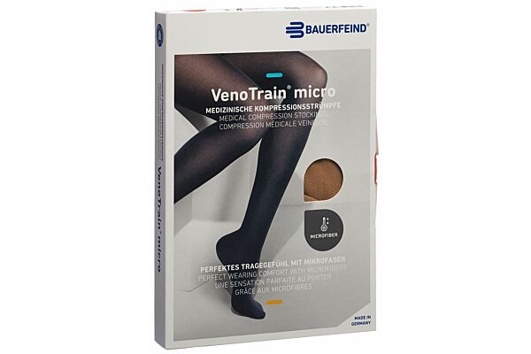 VENOTRAIN MICRO A-G KKL2 XL normal/long geschlossene Fussspitze caramel Haftband Mikronoppen 1 Paar