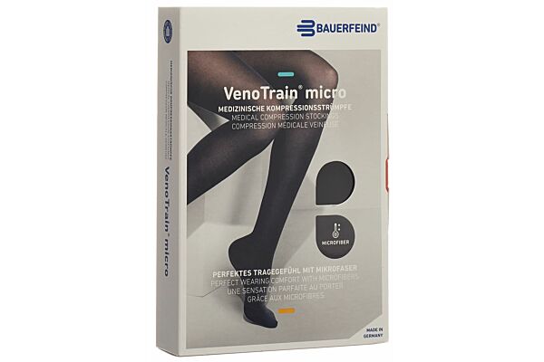 VENOTRAIN MICRO A-G CCL2 S normale/short pied fermé noir Bande micropicots 1 paire