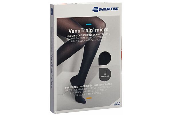 VENOTRAIN MICRO A-G KKL2 XL plus/short geschlossene Fussspitze schwarz Haftband Mikronoppen 1 Paar