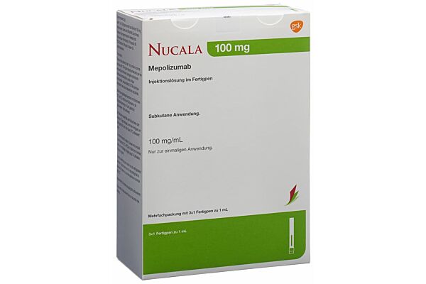 Nucala sol inj 100 mg/ml stylo prérempli 3 pce