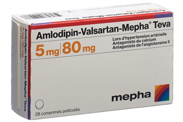 Amlodipin-Valsartan-Mepha Teva Filmtabl 5mg/80mg 28 Stk