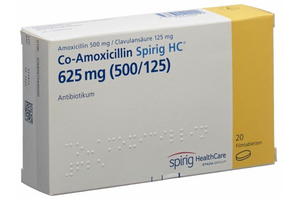 Co-Amoxicilline Spirig HC cpr pell 625 mg 20 pce