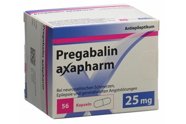 Prégabaline axapharm caps 25 mg 56 pce