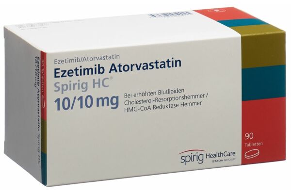 Ezetimib Atorvastatin Spirig HC Tabl 10 mg/10 mg 90 Stk