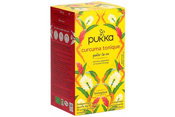 Pukka Curcuma Tonique thé bio français sach 20 pce