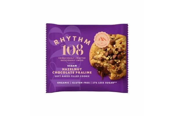 RHYTHM108 Hazelnut Chocolate Praline Soft Baked Filled Cookie 12 x 50 g