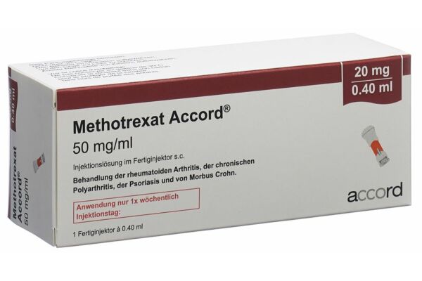 Methotrexat Accord sol inj 20 mg/0.4ml stylo injecteur prérempli 0.4 ml