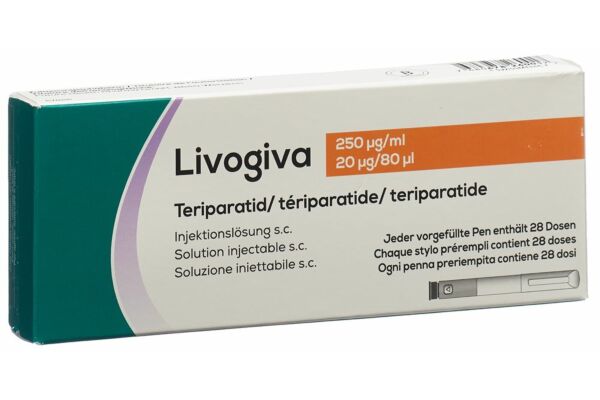 Livogiva sol inj 20 mcg/80mcl stylo prérempli 2.7 ml