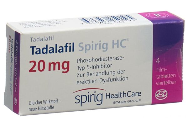 Tadalafil Spirig HC cpr pell 20 mg 4 pce