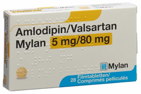 Amlodipin Valsartan Mylan cpr pell 5mg/80mg 28 pce