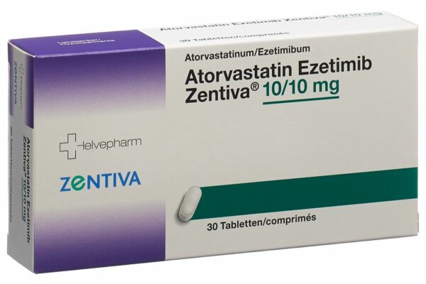 Atorvastatin Ezetimib Zentiva Tabl 10 mg/10 mg 30 Stk