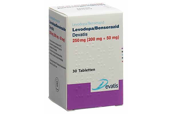 Levodopa/Benserazid Devatis Tabl 250 mg Fl 30 Stk