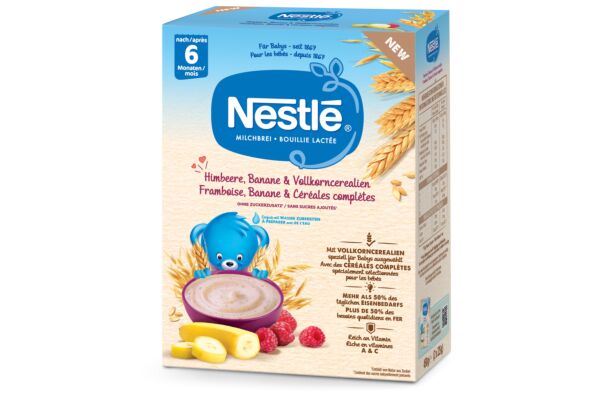 Nestlé Bouillie lactée framboise banane & céréales complètes 6 mois 450 g