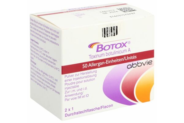 Botox subst sèche 50 U amp 2 pce