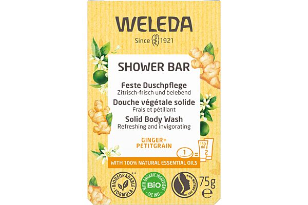 Weleda douche végétale solide gingembre petitgrain 75 g