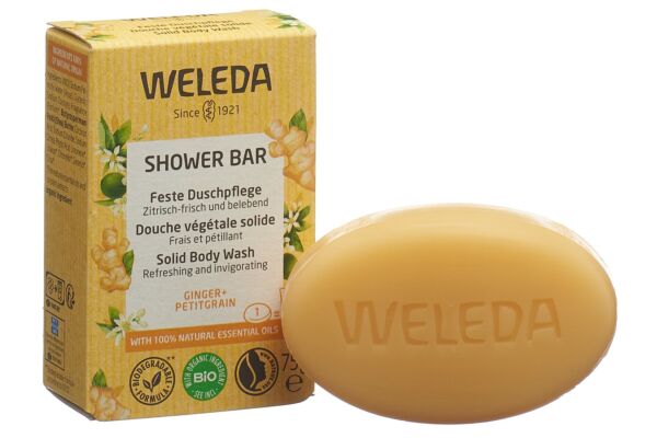 Weleda douche végétale solide gingembre petitgrain 75 g