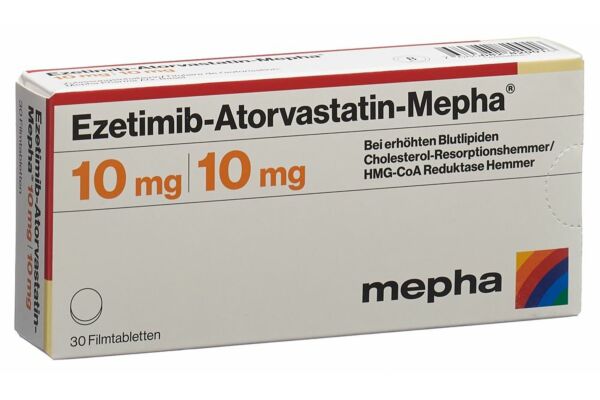 Ezetimib-Atorvastatin-Mepha cpr pell 10mg/10mg 30 pce