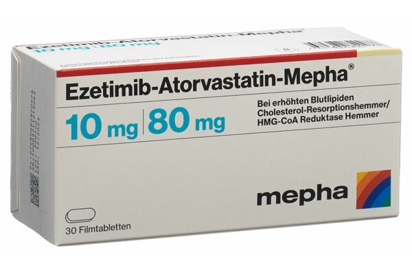 Ezetimib-Atorvastatin-Mepha cpr pell 10mg/80mg 30 pce