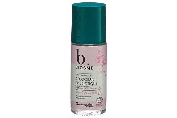 Biosme déodorant probiotique roll-on Blanc de coton rechargeable fl 50 ml