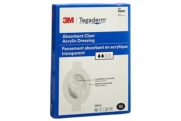 3M Tegaderm Absorb pansement vulnéraire 7.6x9.5cm 10 pce