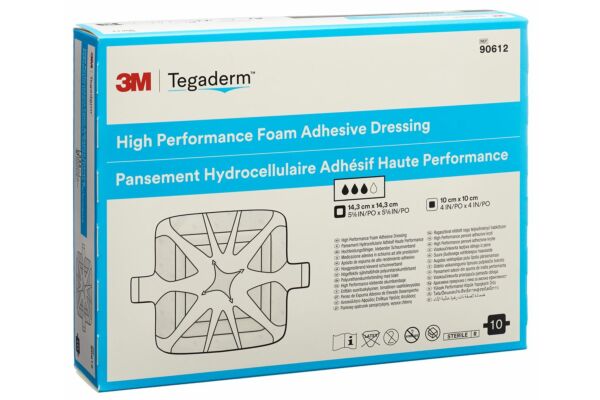 3M Tegaderm Foam HP Schaumkompresse 10x10cm adhesive 10 Stk