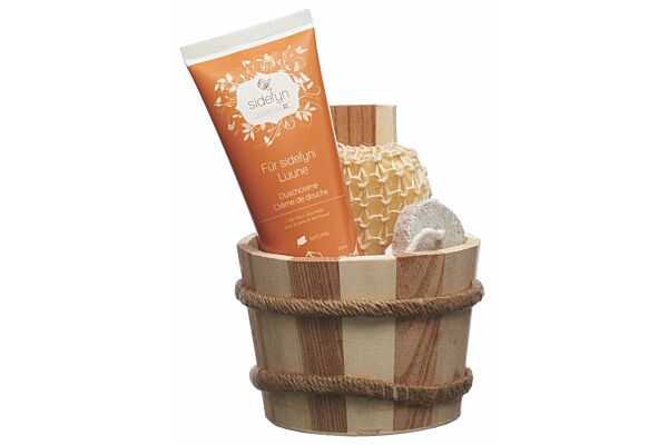 Sidefyn Geschenkset Holzkübel Duschcreme für sidefyni Luune