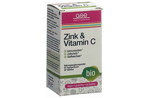 GSE Zinc + Vitamine C Complexe cpr bio verre 60 pce