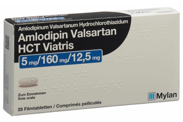 Amlodipin Valsartan HCT Viatris cpr pell 5mg/160mg/12.5mg 28 pce