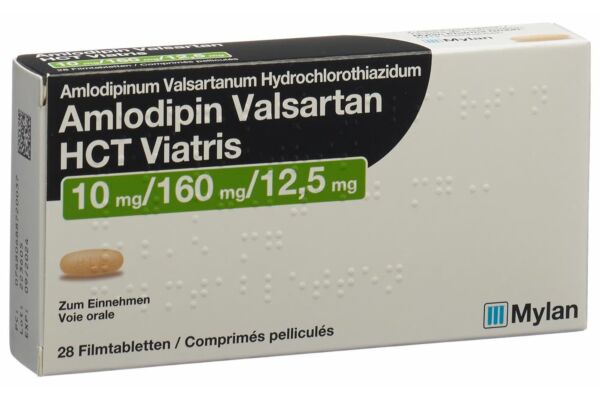 Amlodipin Valsartan HCT Viatris Filmtabl 10mg/160mg/12.5mg 28 Stk