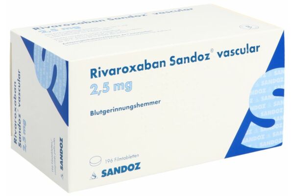 Rivaroxaban Sandoz vascular Filmtabl 2.5 mg 196 Stk