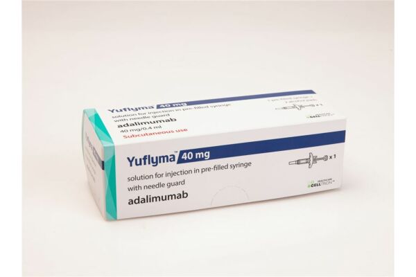 Yuflyma sol inj 40 mg/0.4ml seringue préremplie avec protège-aiguille