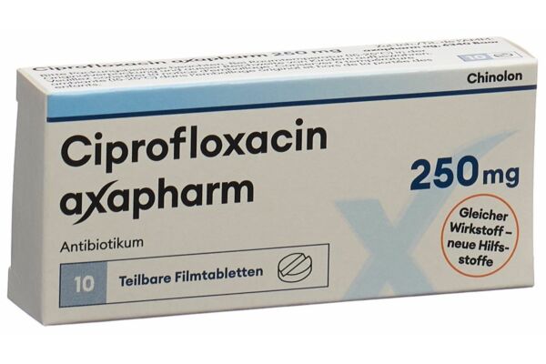 Ciprofloxacin axapharm Filmtabl 250 mg 10 Stk