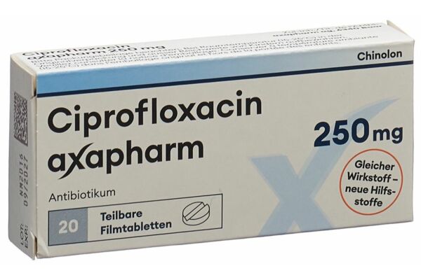 Ciprofloxacin axapharm Filmtabl 250 mg 20 Stk