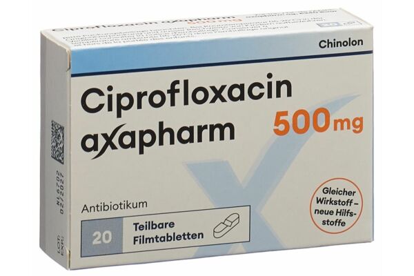 Ciprofloxacine axapharm cpr pell 500 mg 20 pce