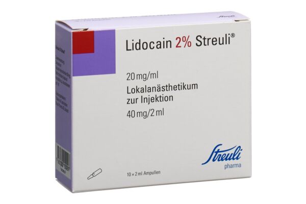 Lidocaïne Streuli 2% sol inj 40 mg/2ml (ampoules) 10 amp 2 ml