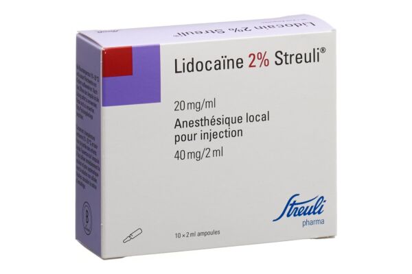 Lidocain Streuli 2% Inj Lös 40 mg/2ml (Ampullen) 10 Amp 2 ml